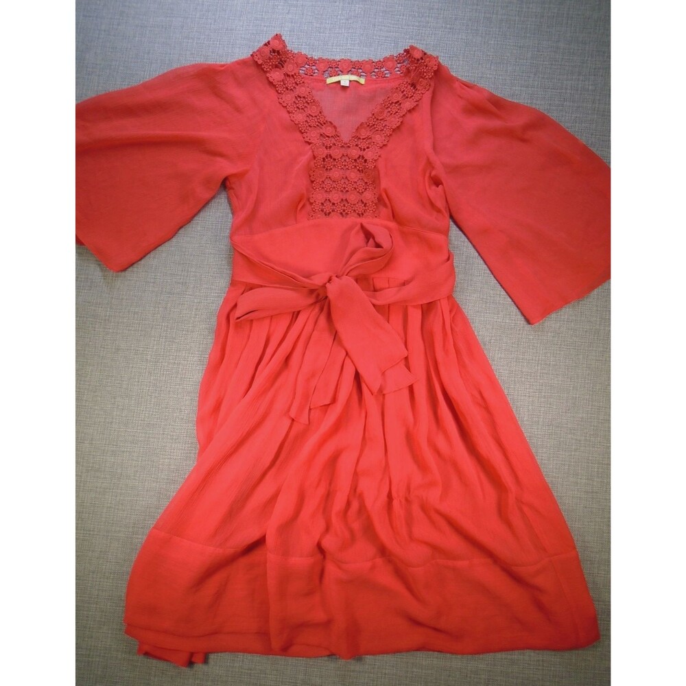 Gianni Bini Dress Laced Womens Size 0 Coral Pink 26" Waist, 34" Long, Lined
